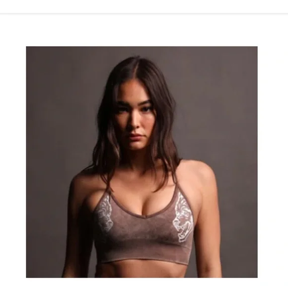 Everson Seamless Sports Bra LARGE Desert Dust Mineral Wash DARC SPORTS - Picture 2 of 5